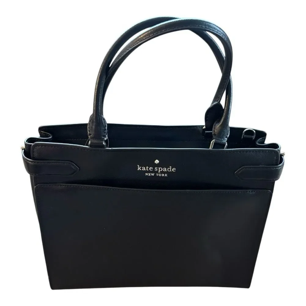 Kate Spade Staci Black Leather Large Satchel NWT